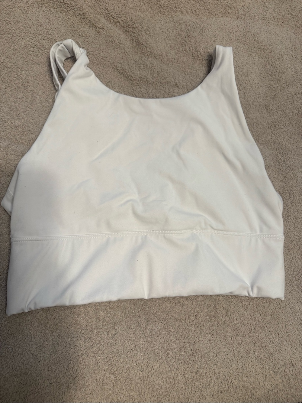 Jockey White Scoop-Neck Crop Sports Bra